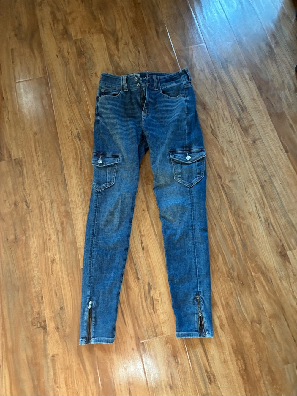 American Eagle Outfitters Dark Blue Cargo Skinny Jeans